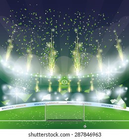 Soccer Stadium Fireworks Stock Vectors Images Vector Art Shutterstock