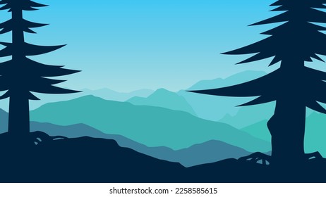 ein schöner Ausblick von der Klippe auf die Berge