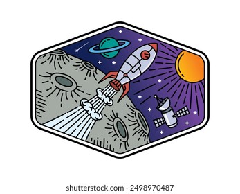 beautiful view in outer space illustration