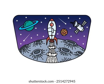 beautiful view in outer space illustration