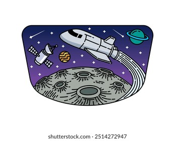 beautiful view in outer space illustration