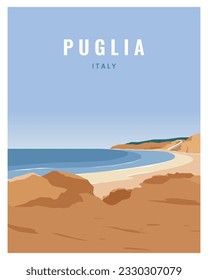 Beautiful view of  Puglia, Italy, Europe. Travel poster concept background.