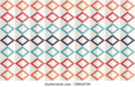 Beautiful Vintage 3d Effect Abstract Geometric Pattern For Background, Wallpaper, Banner, Landing Page in Colorful Flat Design