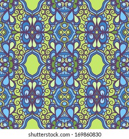 beautiful vintage abstract blue pattern on a green background. vector illustration 