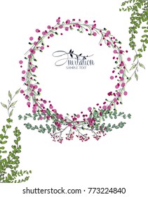 Beautiful vintage card. Floral frame, can be used as greeting card,invitation card for wedding,