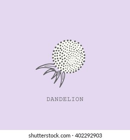 Beautiful vintage card with flower pastel colors. Black and white background of the dandelion. Menu, save the date, guest card design. Pink abstract exotic flowers. Vector floral illustration