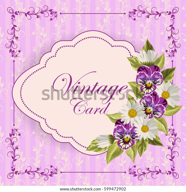 Beautiful\
vintage card with flowers. Vector\
illustration.
