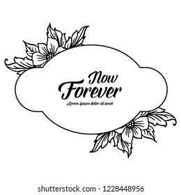 Beautiful vintage card for now forever text vector art