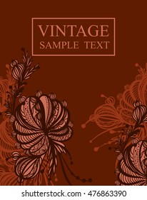 Beautiful vintage card,invitation, background with elements of doodling. Vector illustration