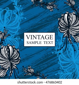 Beautiful vintage card,invitation, background with elements of doodling. Vector illustration