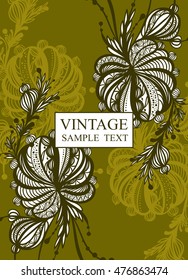 Beautiful vintage card,invitation, background with elements of doodling. Vector illustration