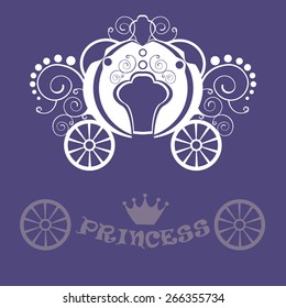 Beautiful vintage carriage for girls and princess. In the purple
