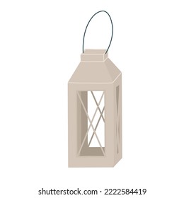 Beautiful vintage christmas lantern vector illustration on white background for sticker, print, poster, postcard
