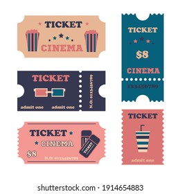 Beautiful vintage cinema or theater tickets.