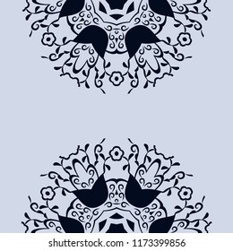 beautiful vintage circular pattern of indian, floral round, vector illustration
