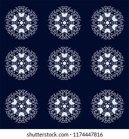 beautiful vintage circular pattern of indian, floral round, vector illustration