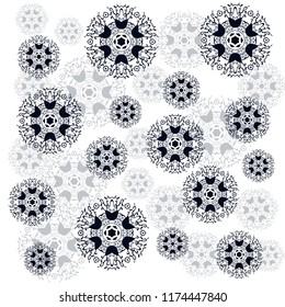beautiful vintage circular pattern of indian, floral round, vector illustration