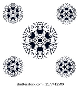 beautiful vintage circular pattern of indian, floral round, vector illustration