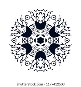 beautiful vintage circular pattern of indian, floral round, vector illustration