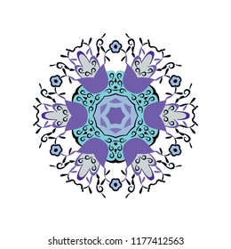 beautiful vintage circular pattern of indian, floral round, vector illustration