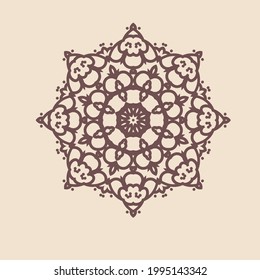 Hermoso patrón circular vintage de indian, excelente vector de ilustración vectorial