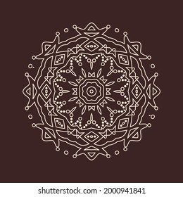 Schönes Vintage-Rundmuster indianisch, exzellente Vektorgrafik