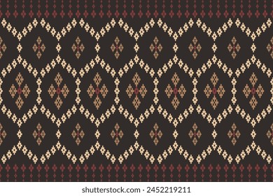 Beautiful vintage cross stitch traditional ethnic pattern.floral pixel art embroidery. Elegance background abstract Aztec beautiful seamless pattern for fabric,cloth,dress,carpet,curtain,sarong,batik.