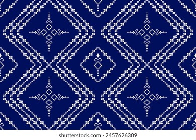 Beautiful vintage cross stitch traditional ethnic pattern.floral pixel art embroidery. Elegance background abstract Aztec beautiful seamless pattern for fabric,cloth,dress,carpet,curtain,sarong,batik.