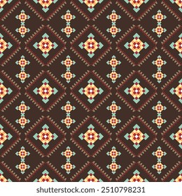 Bela vintage ponto de cruz tradicional padrão étnico.floral pixel arte bordado. Elegância fundo abstrato asteca bonito padrão sem costura para tecido, pano, vestido, tapete, cortina, sarong, batik.