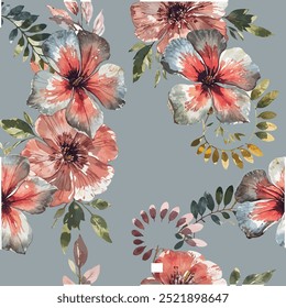 beautiful vintage delicate flower illustration clasic for your interior decoration