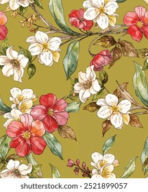 bela vintage delicada flor ilustração clássico para a sua decoração interior