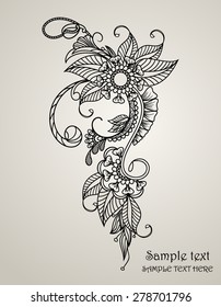 Beautiful vintage ethnic pattern - hand drawing illustration 