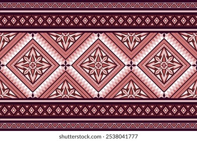 Beautiful vintage fabric pattern in red pink tone