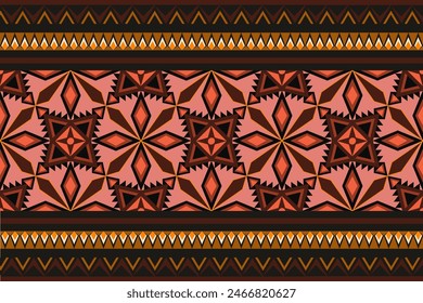 Beautiful vintage fabric seamless pattern yellow and red tones color 