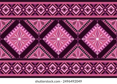 Beautiful vintage fabric seamless pattern with pink color tone 