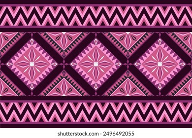 Beautiful vintage fabric seamless pattern with pink color tone 