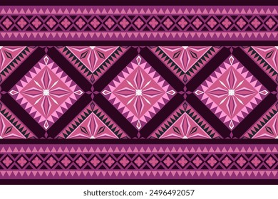 Beautiful vintage fabric seamless pattern with pink color tone 