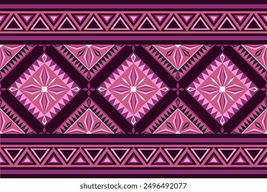 Beautiful vintage fabric seamless pattern with pink color tone 