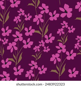 Beautiful vintage Floral pattern in the many kind of flowers. Tropical botanical Motifs scattered random. Seamless vector texture.fashion prints. Printing with in hand drawn style on stylish colorfull