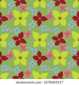 Beautiful vintage Floral pattern in the many kind of flowers. Tropical botanical Motifs scattered random. Seamless vector texture