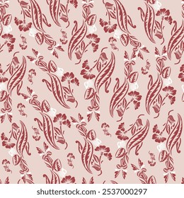 Beautiful vintage floral pattern in soft red tones, ideal for textiles, backgrounds, and wallpapers. Elegant and timeless, this design brings sophistication to any decorative project.