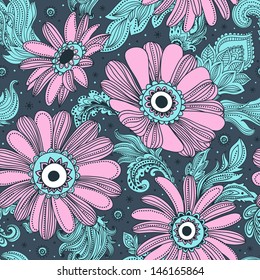 Beautiful vintage floral seamless