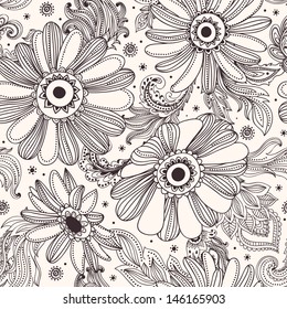 Beautiful vintage floral seamless