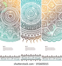 Beautiful vintage floral set of banners for your business