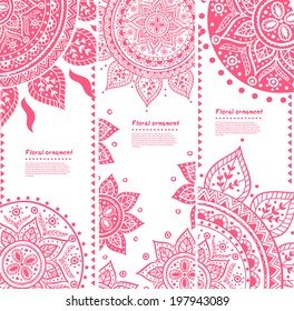 Beautiful vintage floral set of banners for your business