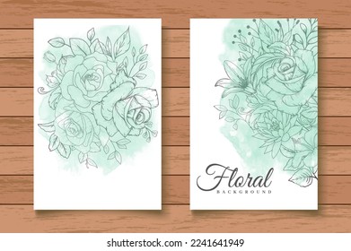 Beautiful Vintage Floral Wedding Invitation Card Set