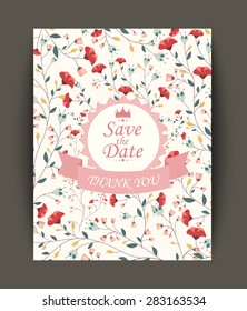 Beautiful vintage flowers invitation