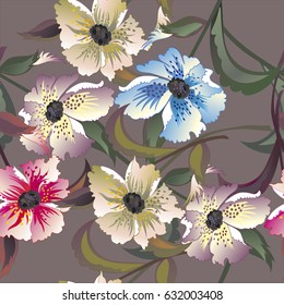 beautiful vintage flowers retro pattern vector style
