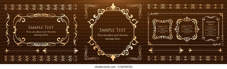 Beautiful vintage frame decoration, antique ornament borders