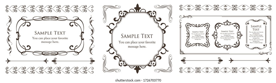 Beautiful vintage frame decoration, antique ornament borders
